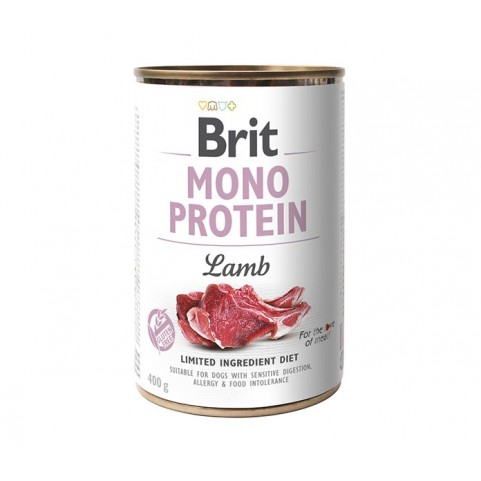 Brit Mono Protein dla Psa - Mokra Karma Jagnięcina w puszce 400g.