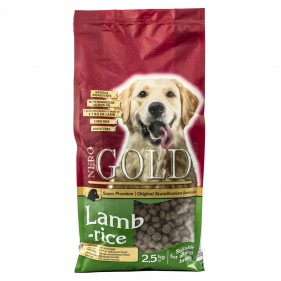 Sucha Karma Nero Gold Lamb & Rice dla psów dorosłych z jagnięciną i ryżem.