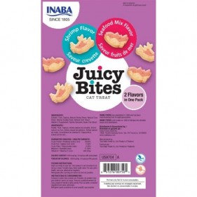 INABA JUICY BITES Wilgotne przysmaki dla kota (3 pack) - Krewetki i Owoce Morza.