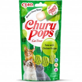 Inaba Churu Pops Cat Treat Tuna With Chicken 4x15g - kremowy przysmak dla kota, tuńczyk i kurczak