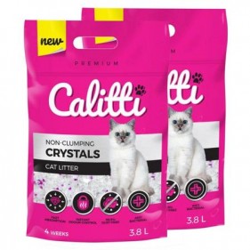 Żwirek silikonowy dla kotów wszystkich ras Calitti Crystals Cat | Zestaw 2x3.8L