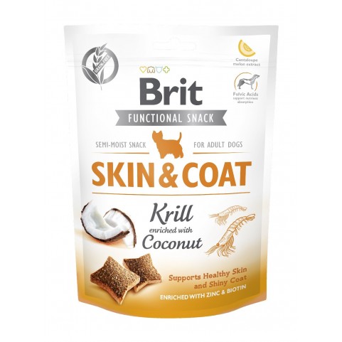 BRIT CARE DOG FUNCTIONAL SNACK SKIN & COAT | Przysmaki dla Psa Krill & Coconut 150g