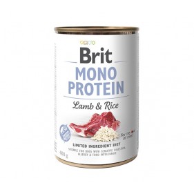 Brit Mono Protein dla Psa - Mokra Karma Jagnięcina i Ryż w puszce 400g.